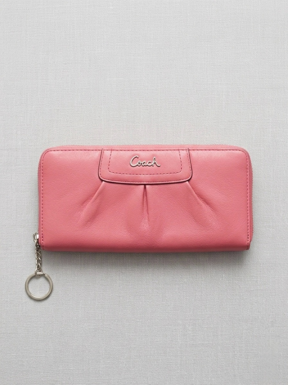 Coach Accordion Zip-Around Leather Wallet